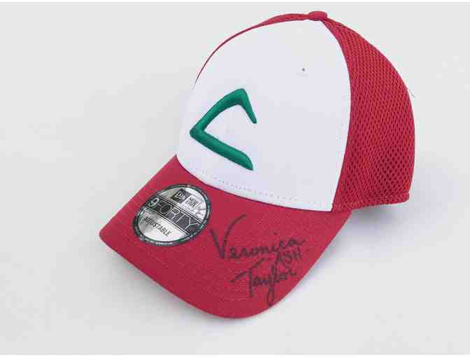 Autographed Pokemon Ash hat and Pikachu trading card