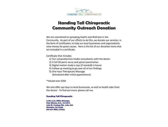 Chiropractic Health Package at Standing Tall Chiropractic