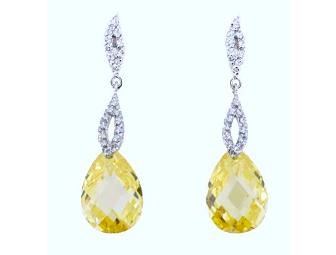 STERLING SILVER & CANARY YELLOW CZ BRIOLETTES