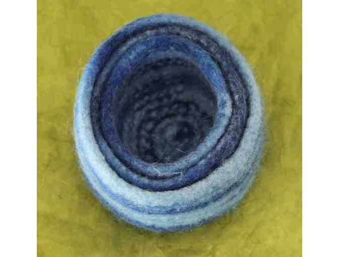 Jane Atkinson - Blue Hand Knitted and Felted Bowls