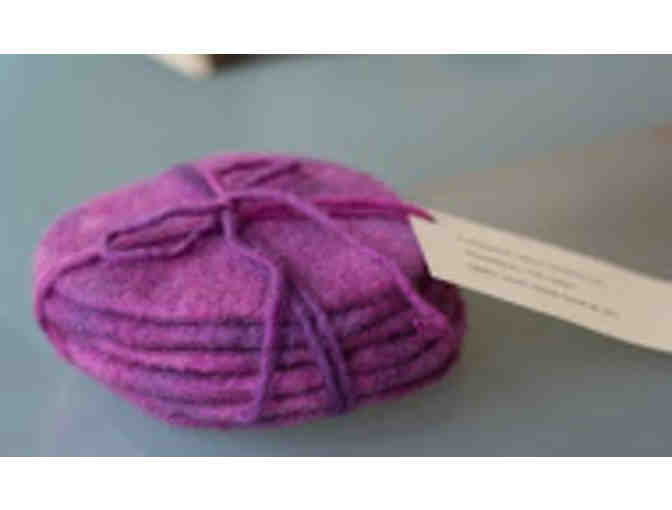 6 Hand-Crocheted, Felted Drink Coasters - Hyacinth