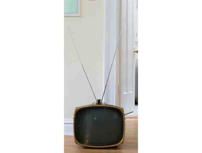 Vintage Television- Dark Red with Gold-Colored Trim