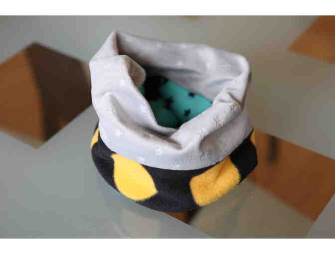 Cozy, Reversible Fleece Scarf - Colorful Space Theme with Turquoise, Navy, and More