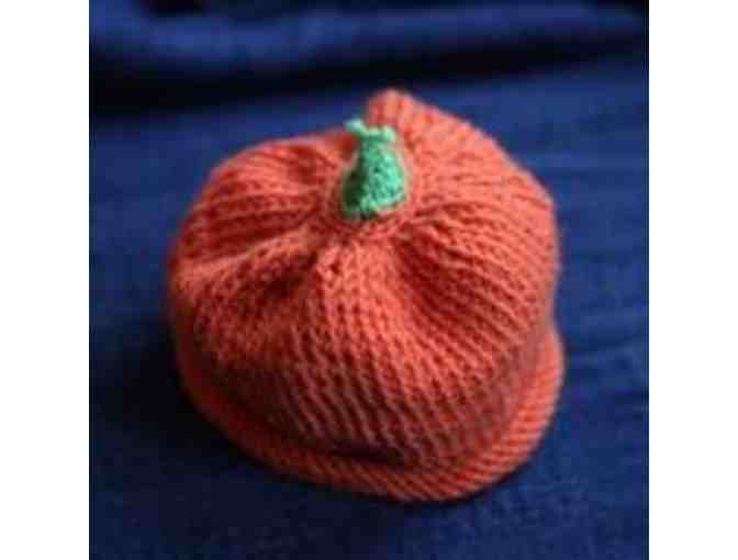 Handmade Set of Matching Newborn and Toddler Pumpkin Hats