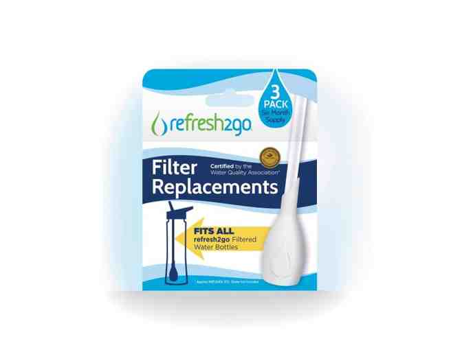 Refresh2go - 12 oz. 'Junior' Teal Filtered Water Bottle + Pack of 3 Replacement Filters