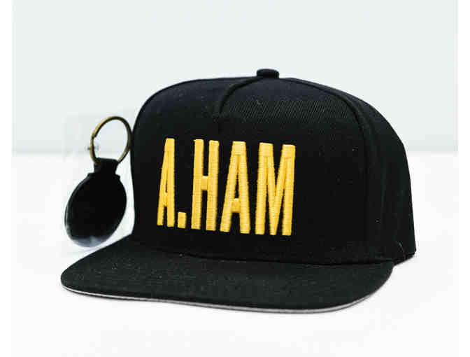Hamilton-Themed Merch - Hat, Key Ring, and Poster Signed by Hamilton Cast