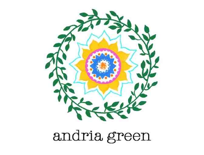 Andria Green - 2 Hand Block-Printed Tea Towels, 1 House Block Print and Stickers
