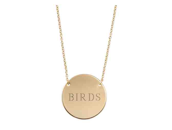 Stella & Dot Necklace, Engraved 'BIRDS' Necklace