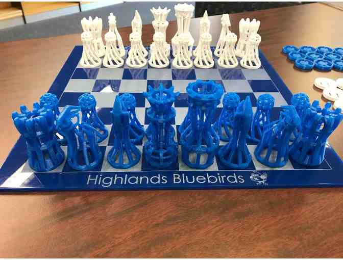 3D Printed Chess Set and Checkers with Laser Engraved Board