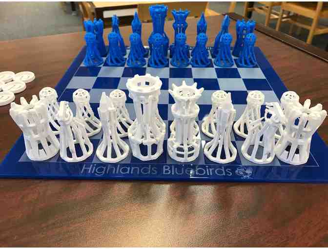 3D Printed Chess Set and Checkers with Laser Engraved Board