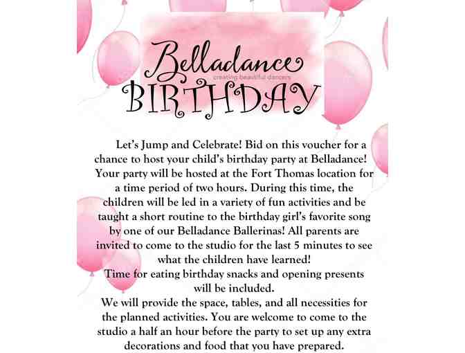 Belladance Birthday Party package for 15