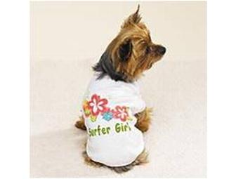 Beach Theme Female Dog Clothes Size Medium, Carrier, Accessories and Matching Beach Hat