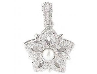 Judith Ripka Sterling Silver Diamonique & Cultured Pearl Enhancer