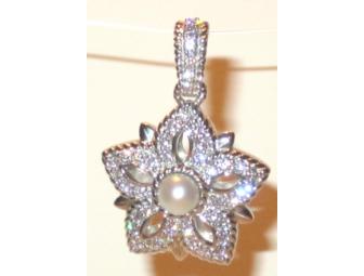 Judith Ripka Sterling Silver Diamonique & Cultured Pearl Enhancer