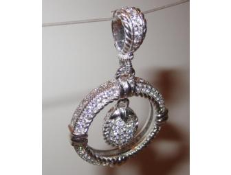 Judith Ripka Sterling Silver Diamonique Lotus Dangle Enhancer