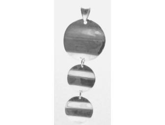 Sterling Silver 3-Tier Disc High Polished Mirror Pendant