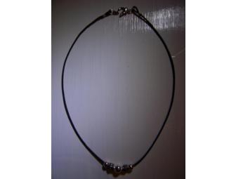 Leather & Sterling  Bead Necklace