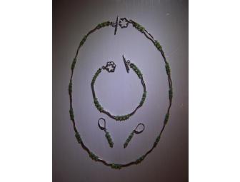Peridot Swarovski and Sterling Silver 3 piece Jewelry Set