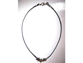 Leather & Sterling  Bead Necklace