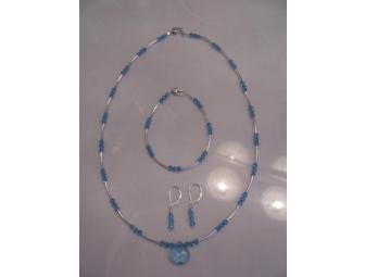 Swarovski Crystals & Sterling Silver Necklace, Bracelet & Earrings