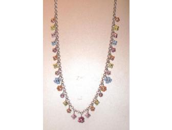 Vintage 18' Silver Plated Chain with Flower Drops