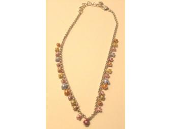 Vintage 18' Silver Plated Chain with Flower Drops