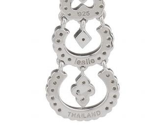 Leslie Greene Sterling 1/3cttw Diamond Drop Earrings