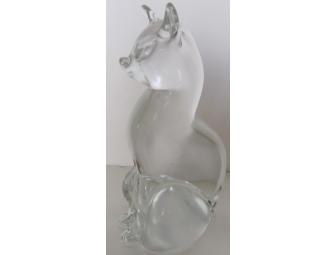 Clear Glass Cat Figurine