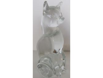 Clear Glass Cat Figurine