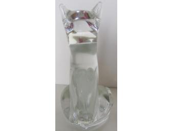 Clear Glass Cat Figurine