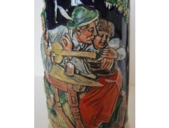 Vintage German Beer Stein - 2 Liter - Pewter Lid