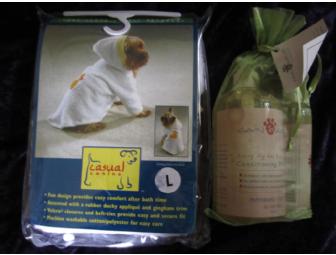 Terry Cloth Bath Robe (Large) and Caine & Able Shampoo/Spritz Gift Set