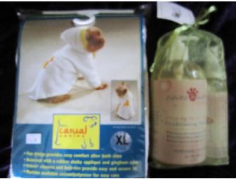 Terry Clothe Bath Robe (Extra Large) and Caine & Able Shampoo/Spritz Gift Set
