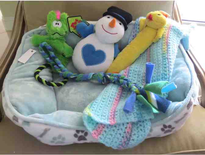 Boy Dog Bed Blanket and Toys