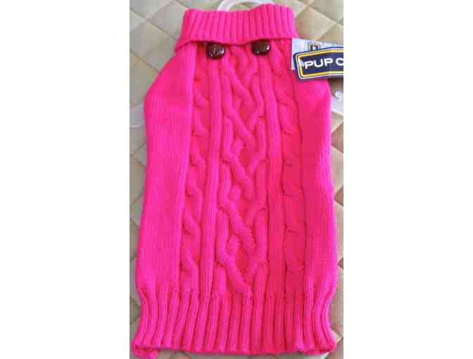 Hot Pink Cable Knit Sweater  size L