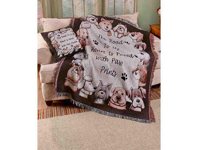 'The Road to My Heart is Paved with Pawprints' Throw