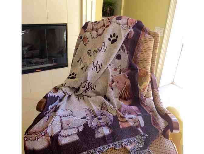 'The Road to My Heart is Paved with Pawprints' Throw