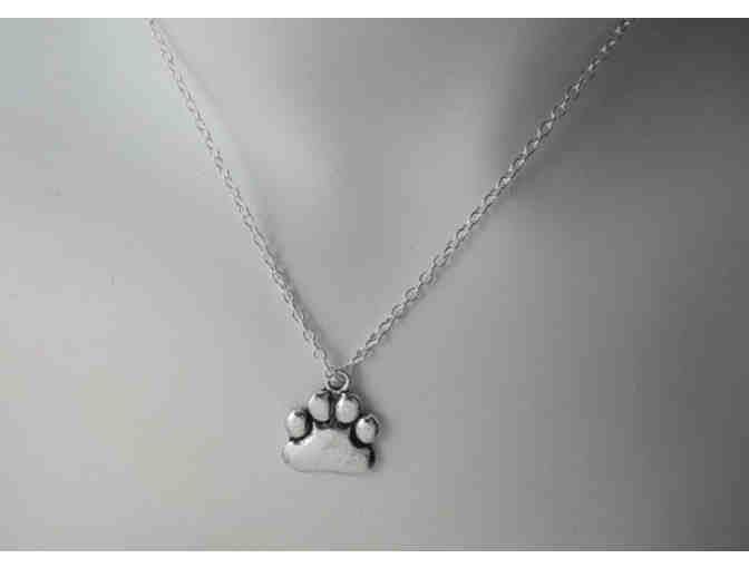 SILVER PAW NECKLACE