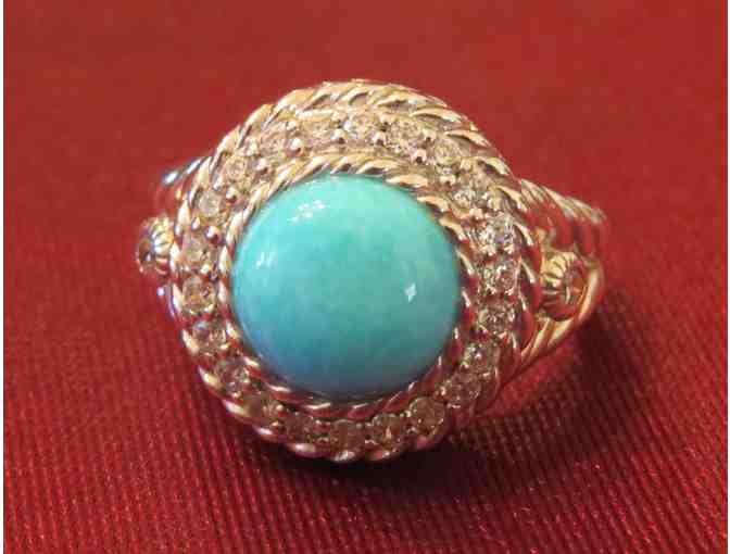 Judith Ripka Sterling Silver and Turquoise and Diamonique Jewelry Ensemble