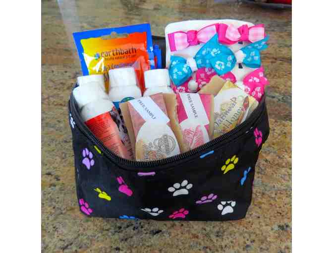 Paw Print Cosmetic Bag filled with Goodies for your Furbaby