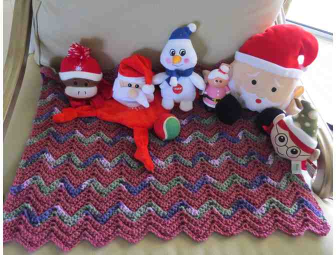 Christmas Toys and Hand Knit Blanket for your Pup