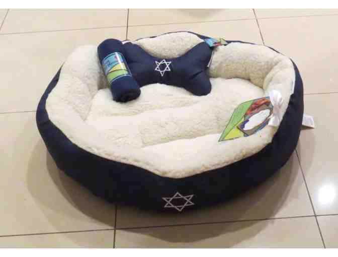 Dog Bed - Navy blue - Sherpa lined