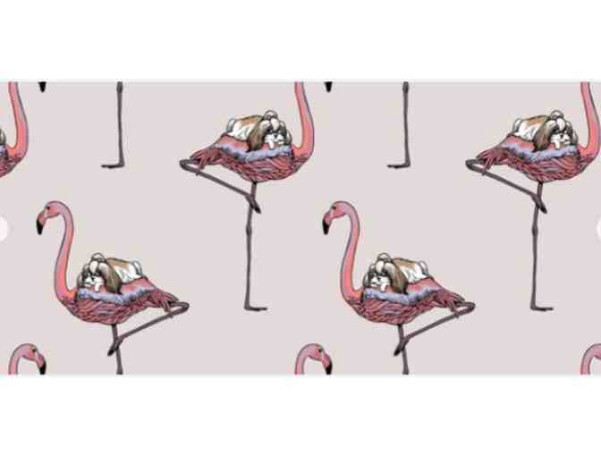 Charming Flamingo and Shih Tzu Coffee Mug by Huebucket
