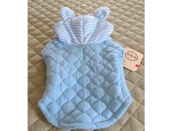 Blue striped hoodie for your dog - size small - with ears - Photo 1