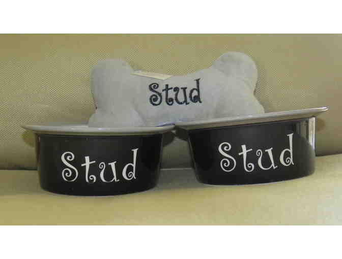 'Stud' Dog Bowl and Toy Gift Set