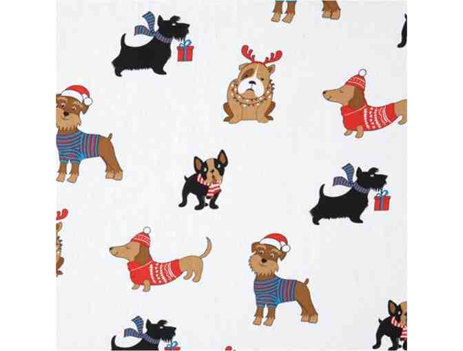 Festive Holiday Dogs Flannel Sheets Set  Twin