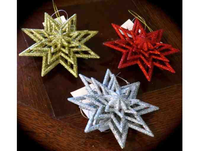 Set of 3 star ornaments
