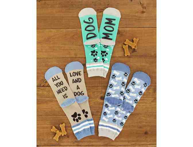 3-Pair Dog Mom Slipper Socks - Photo 1