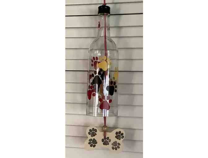Hand Painted wine bottle wind chime