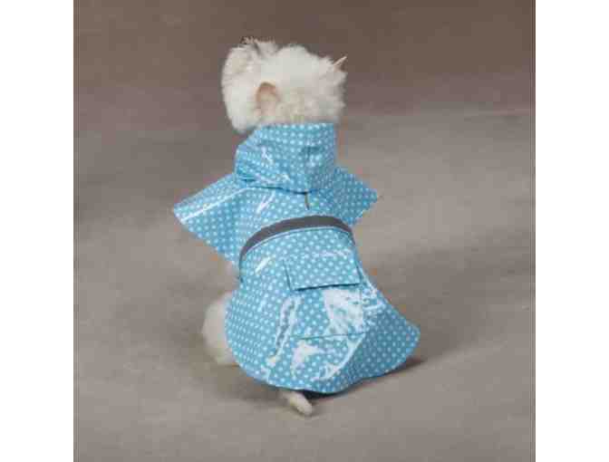 Rain Jacket for you Pup. Xsmall - Blue and white dots